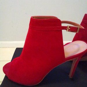 Anne Michelle Red Booties, size 9,  Color Sugarlove Red.